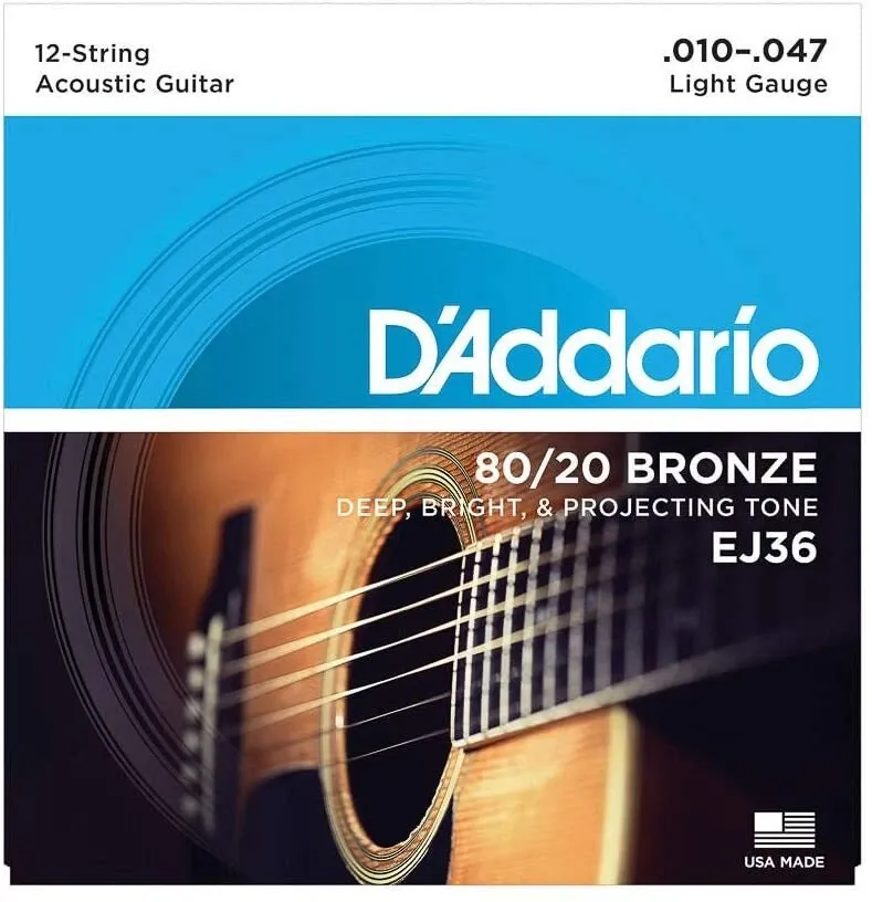 Set cuerdas Guitarra Acustica 12C 0.10 D'addario EJ36
