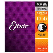 Set cuerdas Guitarra Ac˙stica 0.10 Elixir Nanoweb 11002