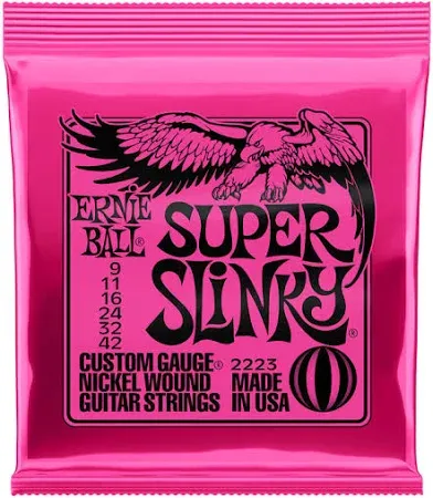 Set cuerdas Electrica 0.09 Ernie Ball Super Slinky 2223
